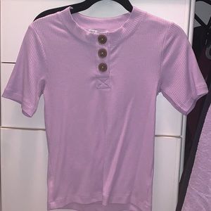 Urban Outfitters Lilac T-Shirt with Buttons